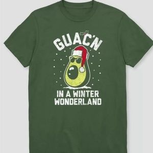 Funny Ugly Christmas Crew T-Shirt Green “Guac'N in a Winter Wonderland” New!